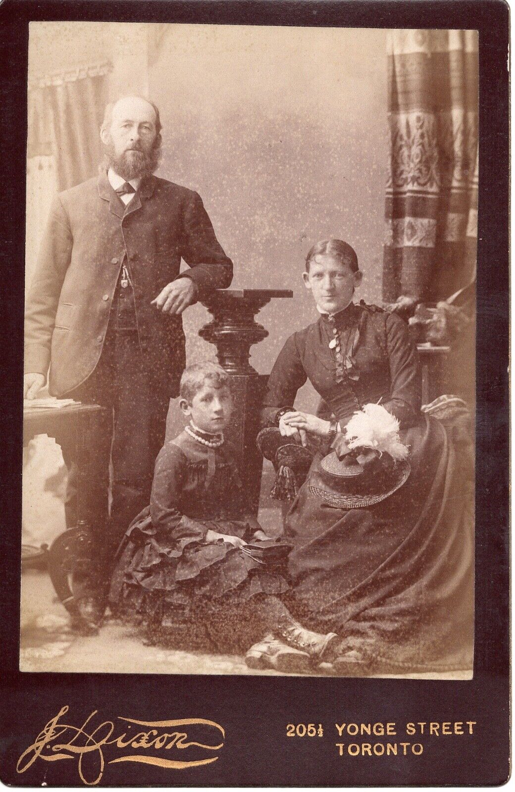 c.1880\'s Cabinet Card Family Portrait w Boy in Dress?  ~J. Dixon Toronto