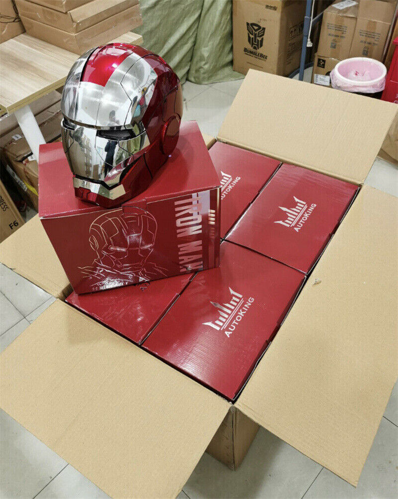 HotAUTOKING Iron Man 1:1 MK5 Helmet Wearable Voice-controlled Deformed Collect