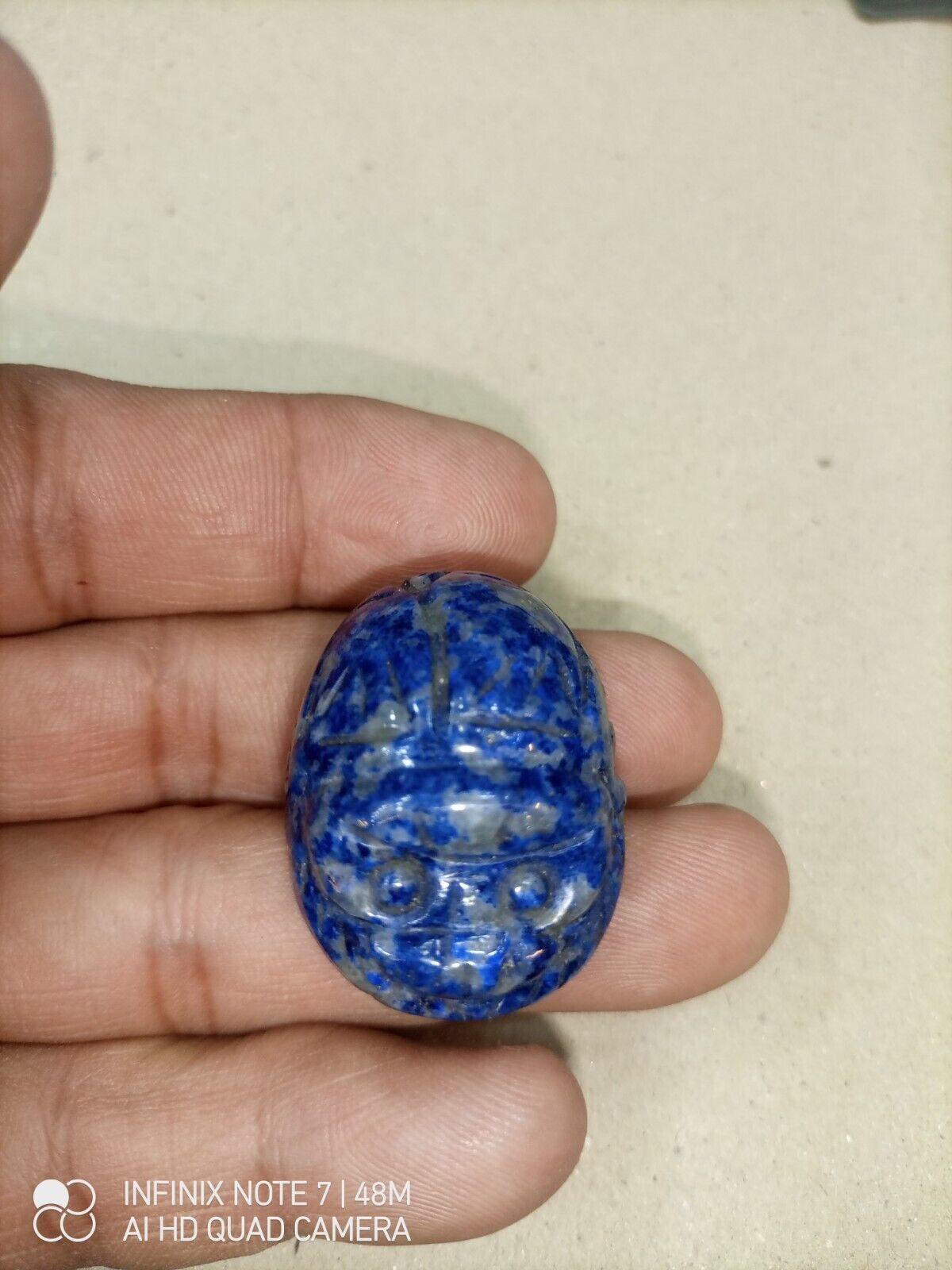 Rare Antique Ancient Egyptian Pharaonic royal scarab Blu lapis lazuli Bc