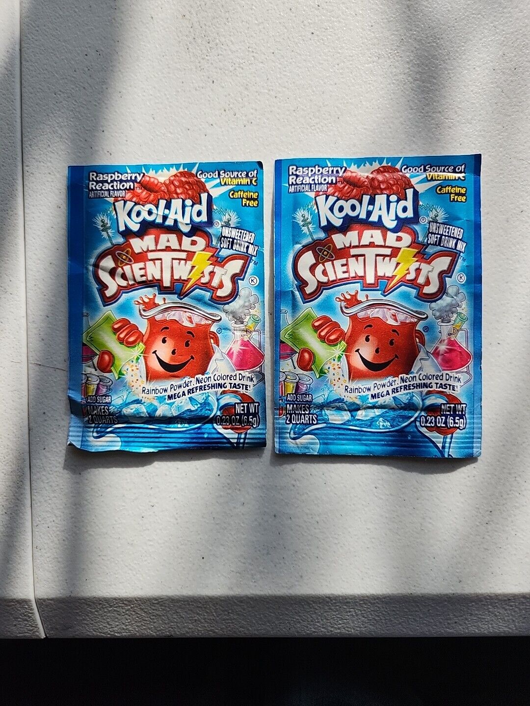 Vintage KOOL-AID Package Pouch ☆ Unopened ☆ Mad ScienTwists ☆ Raspberry Reaction