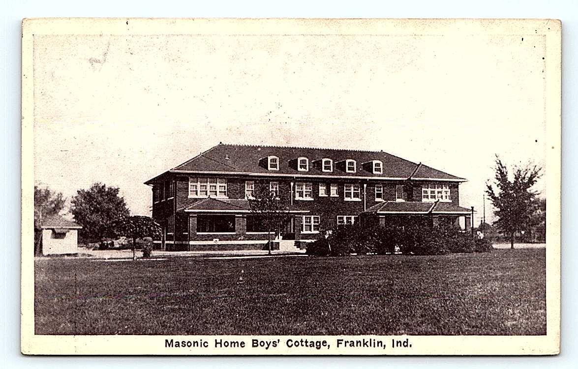 FRANKLIN, IN Indiana ~ MASONIC HOME BOYS\' COTTAGE c1930s Fraternal Postcard
