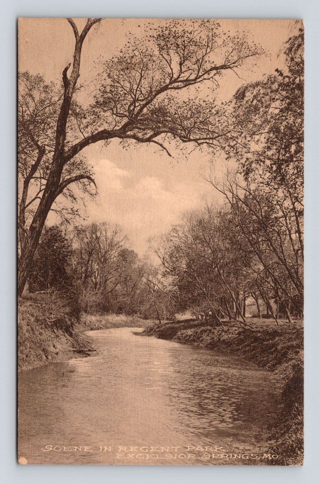 Antique Postcard Regent Park Excelsior Springs MO Advertising Card River 1910
