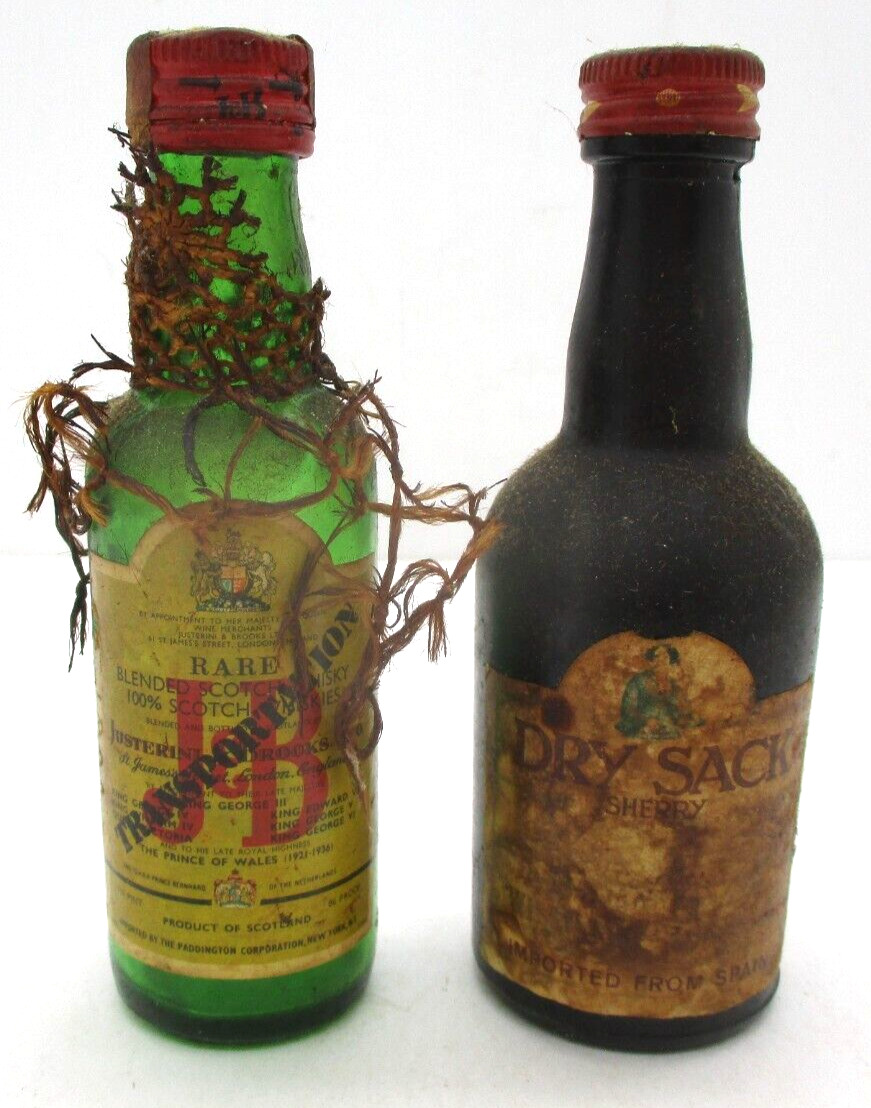 Vintage J&B Rare Blended Scotch Whisky & Dry Sack Sherry Bottle