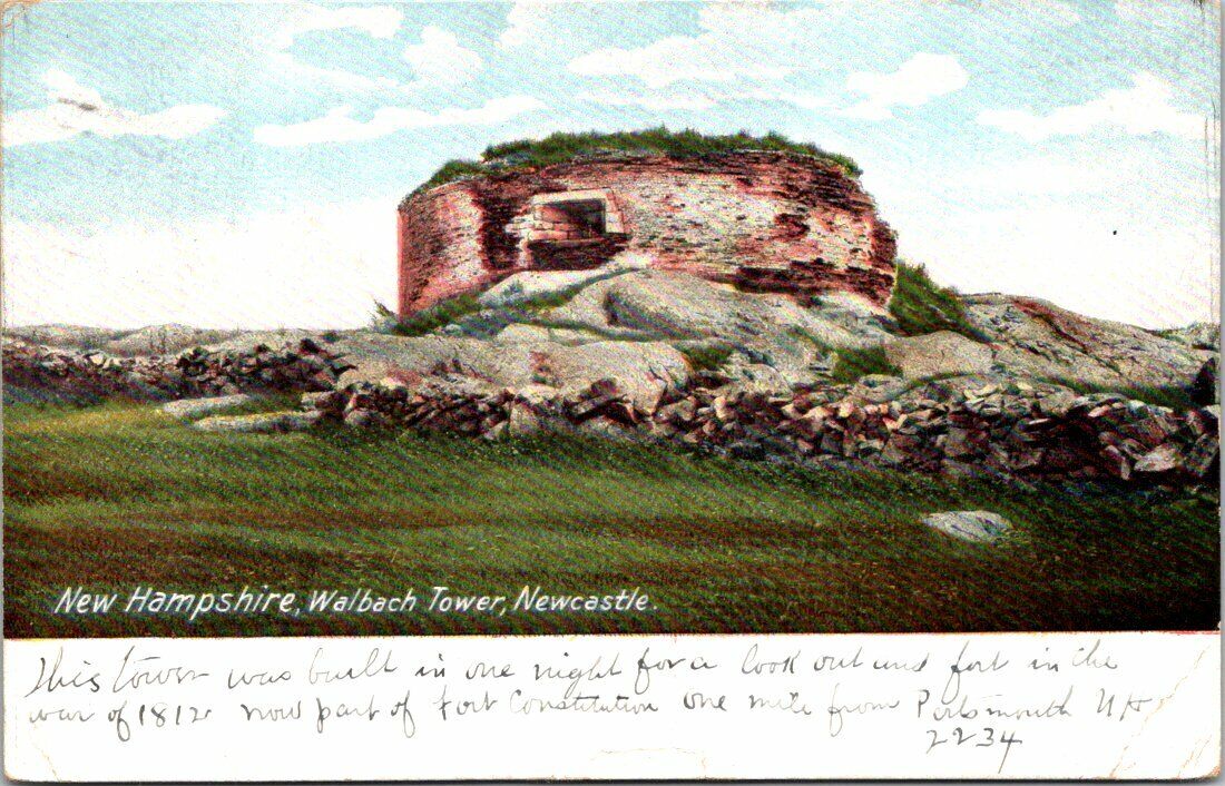 c1904 Walbach Tower Newcastle New Hampshire Vintage Postcard