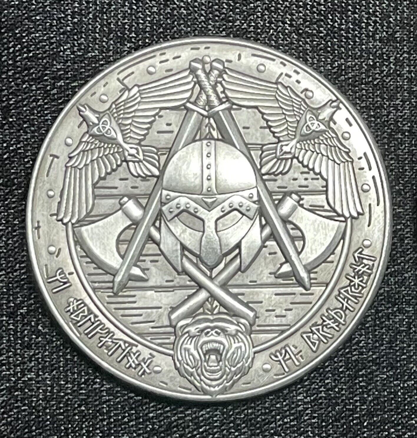 Viking Challenge coin Freemason Masonic, 1.75\