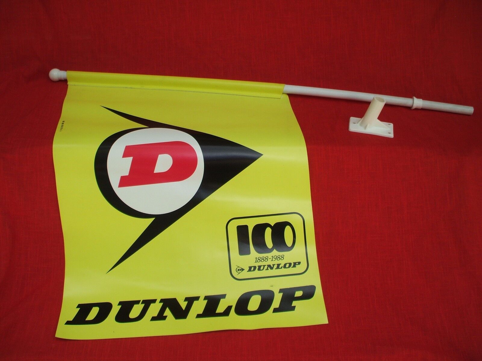 Dunlop tires flag vintage 1888- 1988  ,100 year anniversary   ,pennant, England