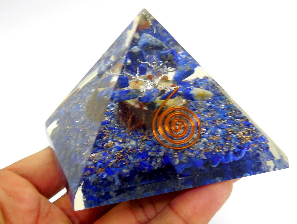 Lapis Lazuli Tree Big 90mm Orgone Organite Healing Chakra Pyramid Reiki Energy
