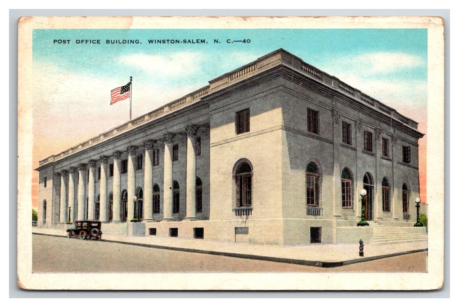 Winston Salem North Carolina NCPost Office Building Ca 1920s Street View