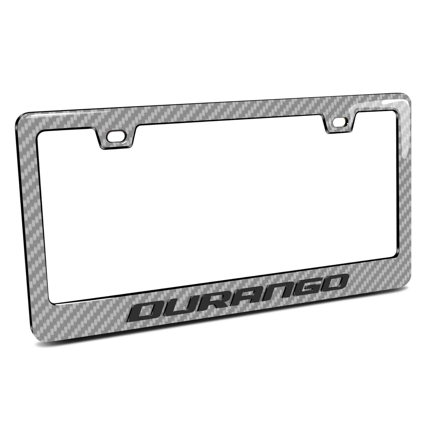 Dodge Durango in 3D Silver Real Carbon Fiber ABS  License Plate Frame