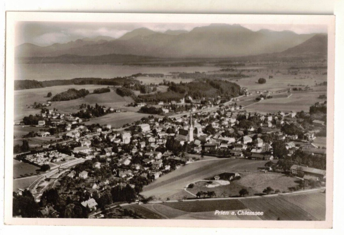 c1930 Real Photo PC: Panoramic View of Prien am Chiemsee, Germany