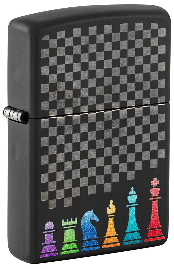 Zippo 48662,  Chess Pieces Design,   Black Matte Finish Lighter