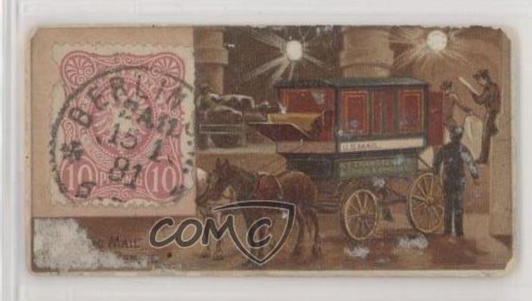 1889 Duke\'s Postage Stamps Tobacco N85 Loading Mail NY Post Office 7eo