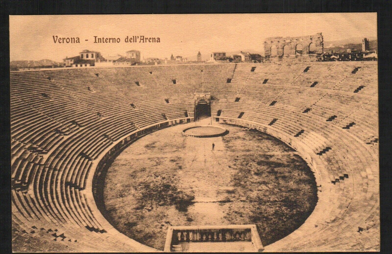 Antique Old Postcard Verona Italy Interior of the Arena