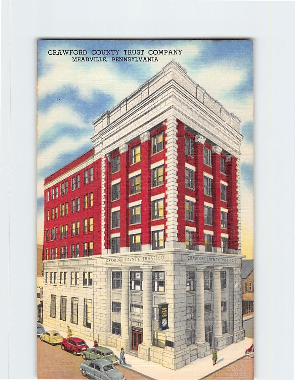 Postcard Crawford County Trust Company Meadville Pennsylvania USA