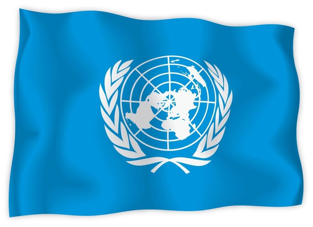 United Nations wave flag sticker decal 5\