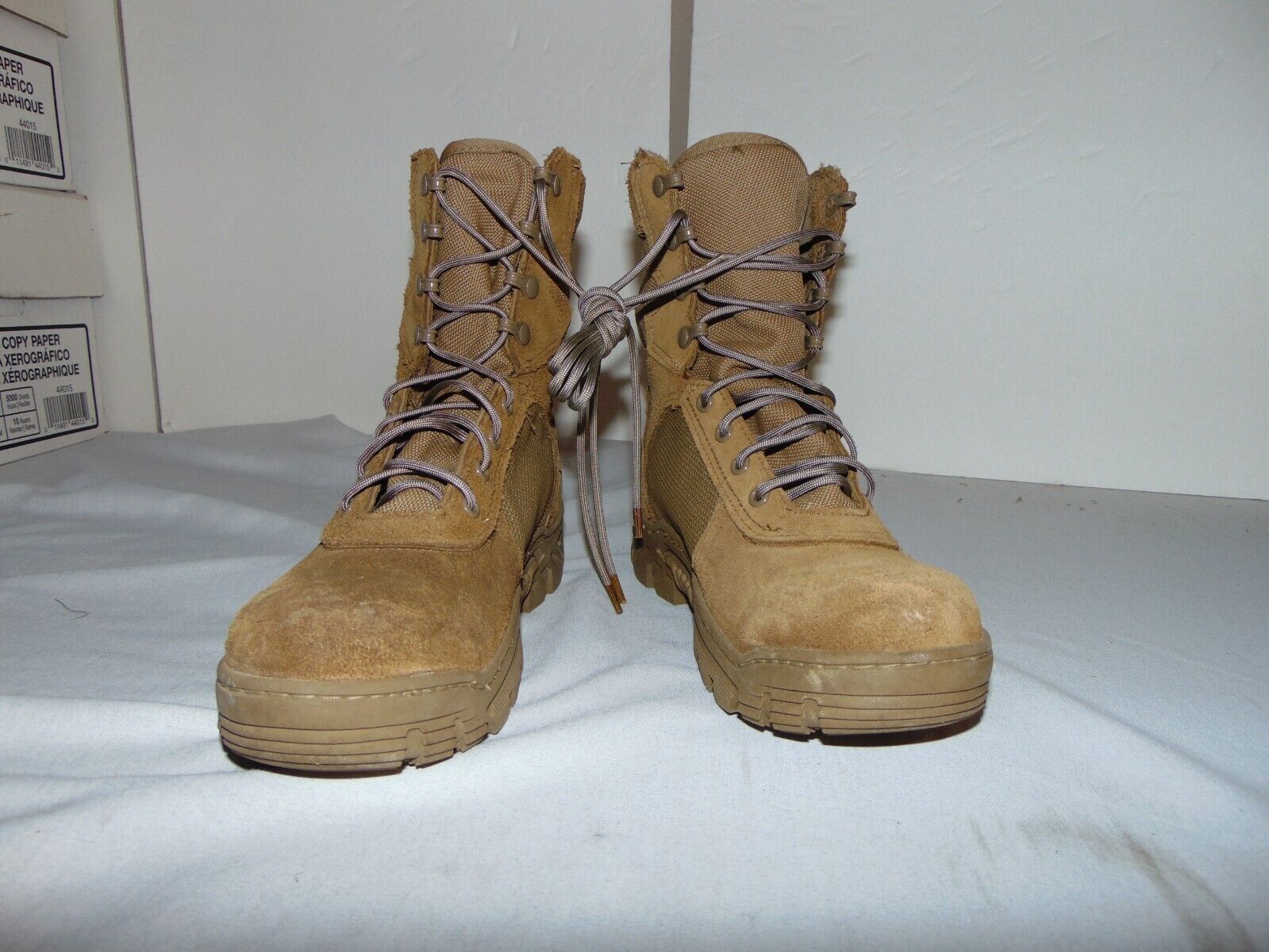 USGI ISSUE COMBAT BOOTS HOT WEATHER COYOTE BROWN THOROGOOD 8.5 M