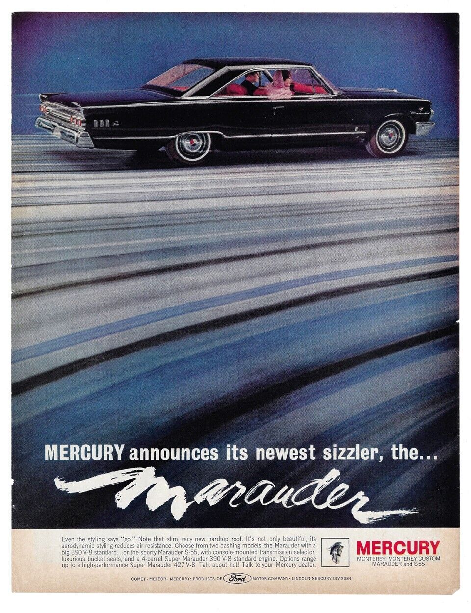 1963 MERCURY MARAUDER Print Ad \