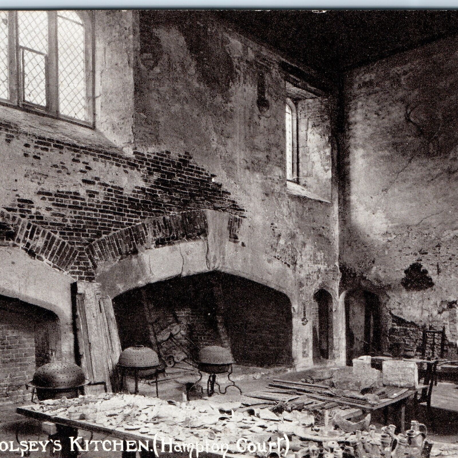1910s Hampton Court Palace Molesey England Cardinal Wolseys Kitchen Postcard A82