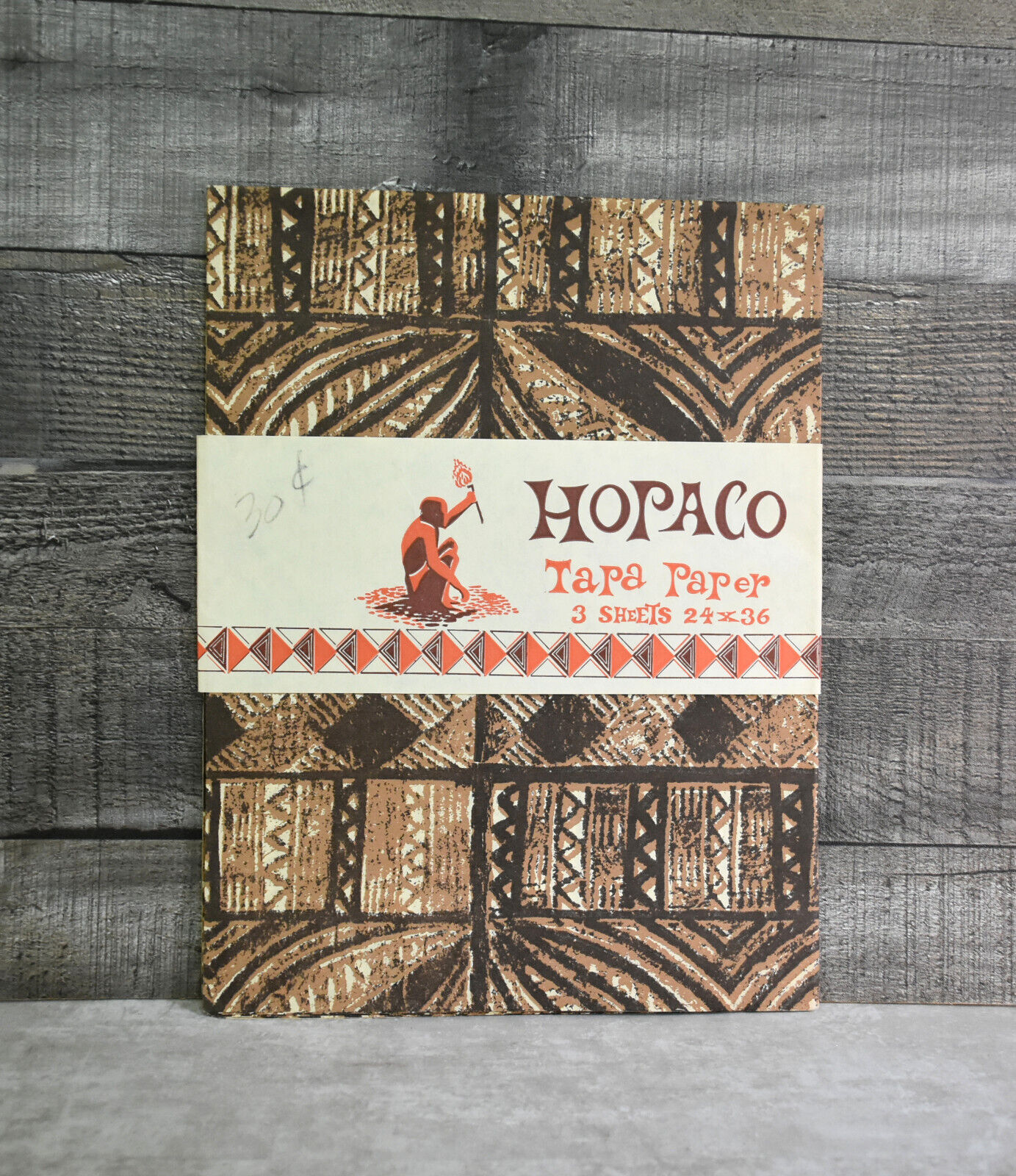 Vintage Hopaco Tapa Tiki Wrapping Paper Craft Paper Tiki Bar Party Decor Paper