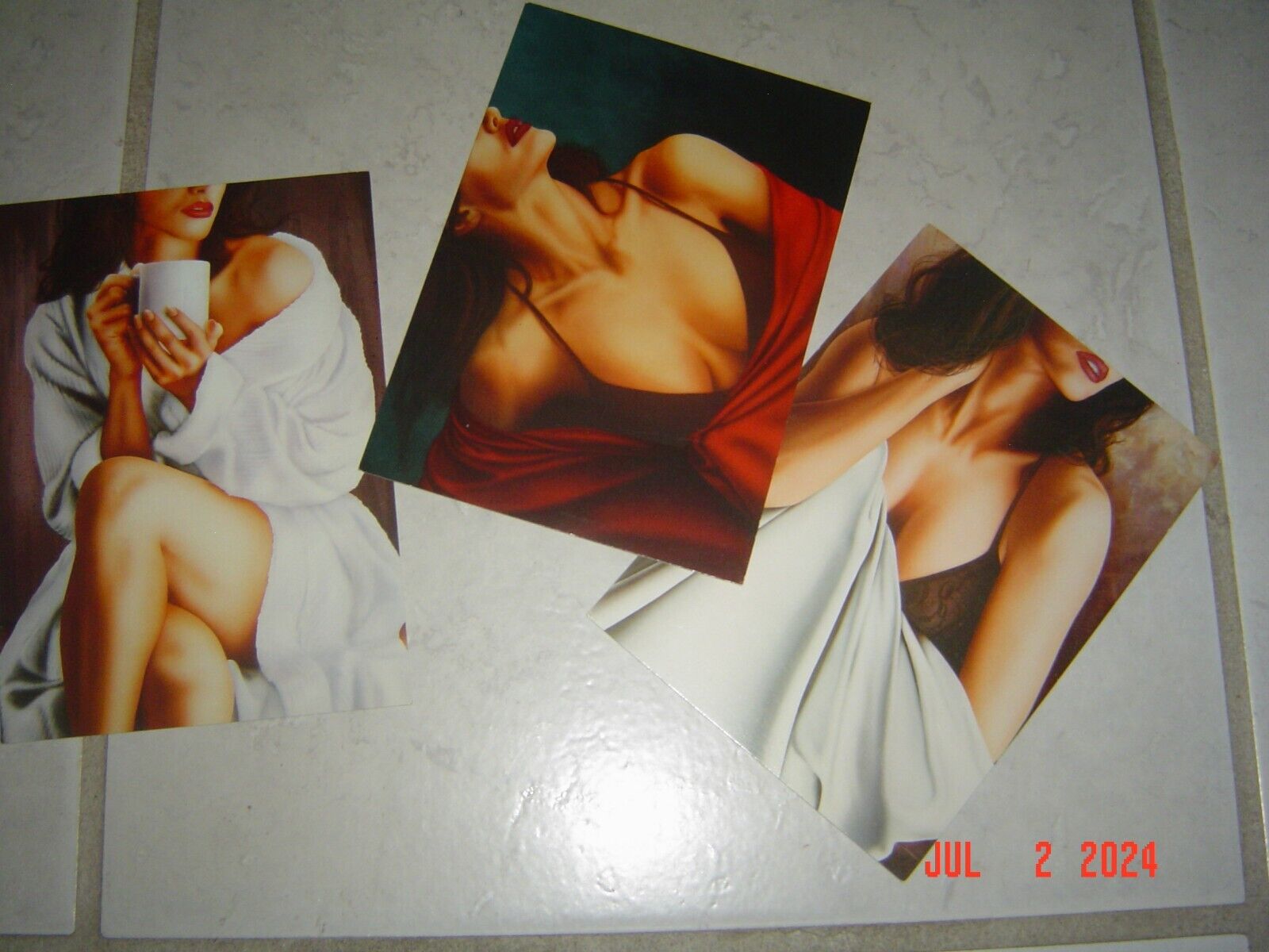 Lot of 3 Romantic - Sensuous Postcards (4.25\
