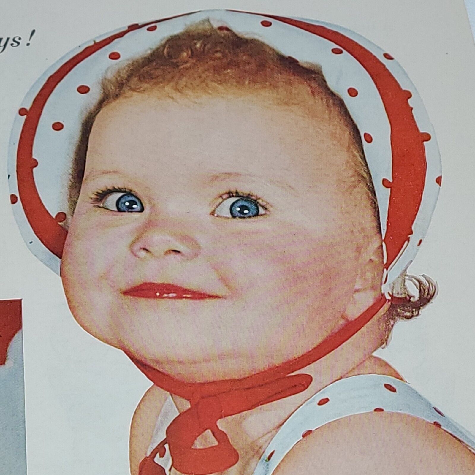 1955 Ivory Soap Magazine Advertising Blue Eyed Baby Double Sided Tissues Ad