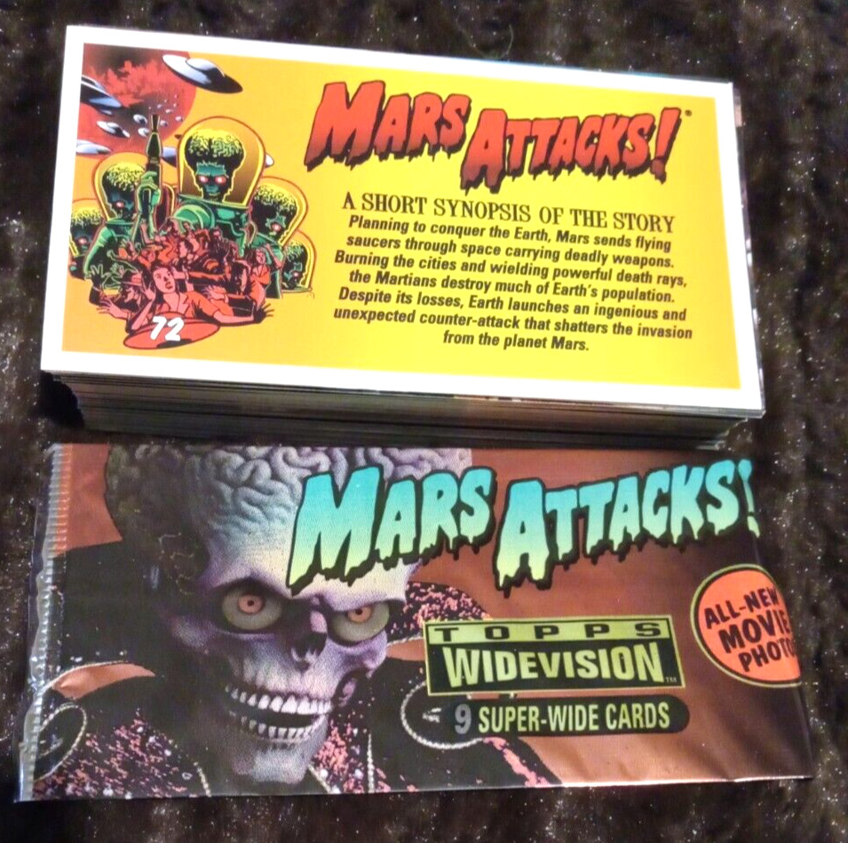 Mars Attacks 1996 Topps WideVision Complete Set of 72 MINTY sci-fi classic