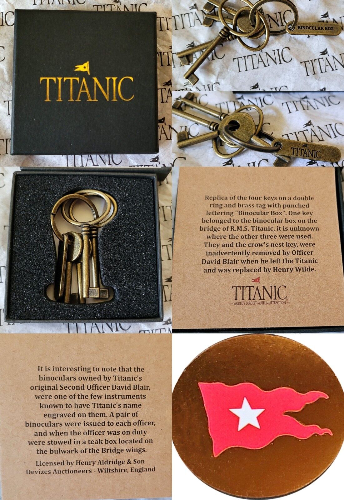 RMS Titanic Replica Boxed Binocular Keys