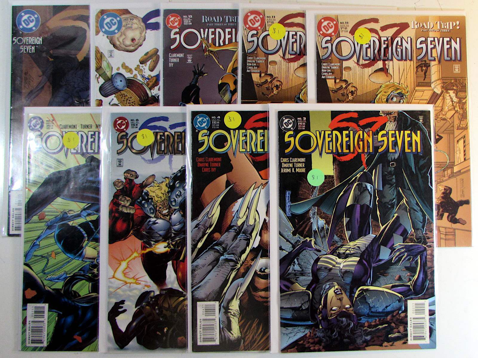 Sovereign Seven Lot of 9 #7,19,12,11,11,7,6,4,2 DC (1995) Comic Books