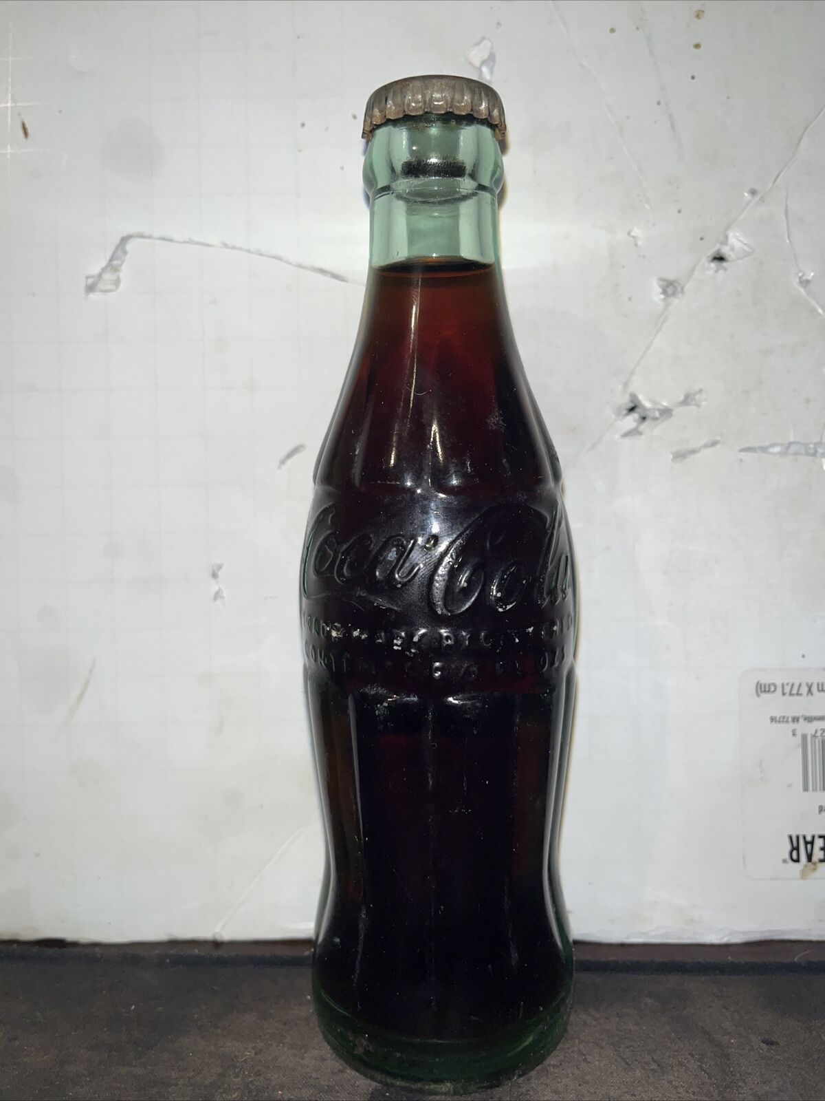 Full 6 1/2 Oz. Early Embossed Coca Cola Soda Bottle, MT. AIRY N.C.