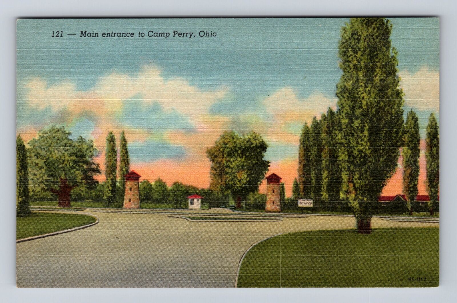 Camp Perry OH-Ohio, Main Entrance, Antique Vintage Souvenir Postcard