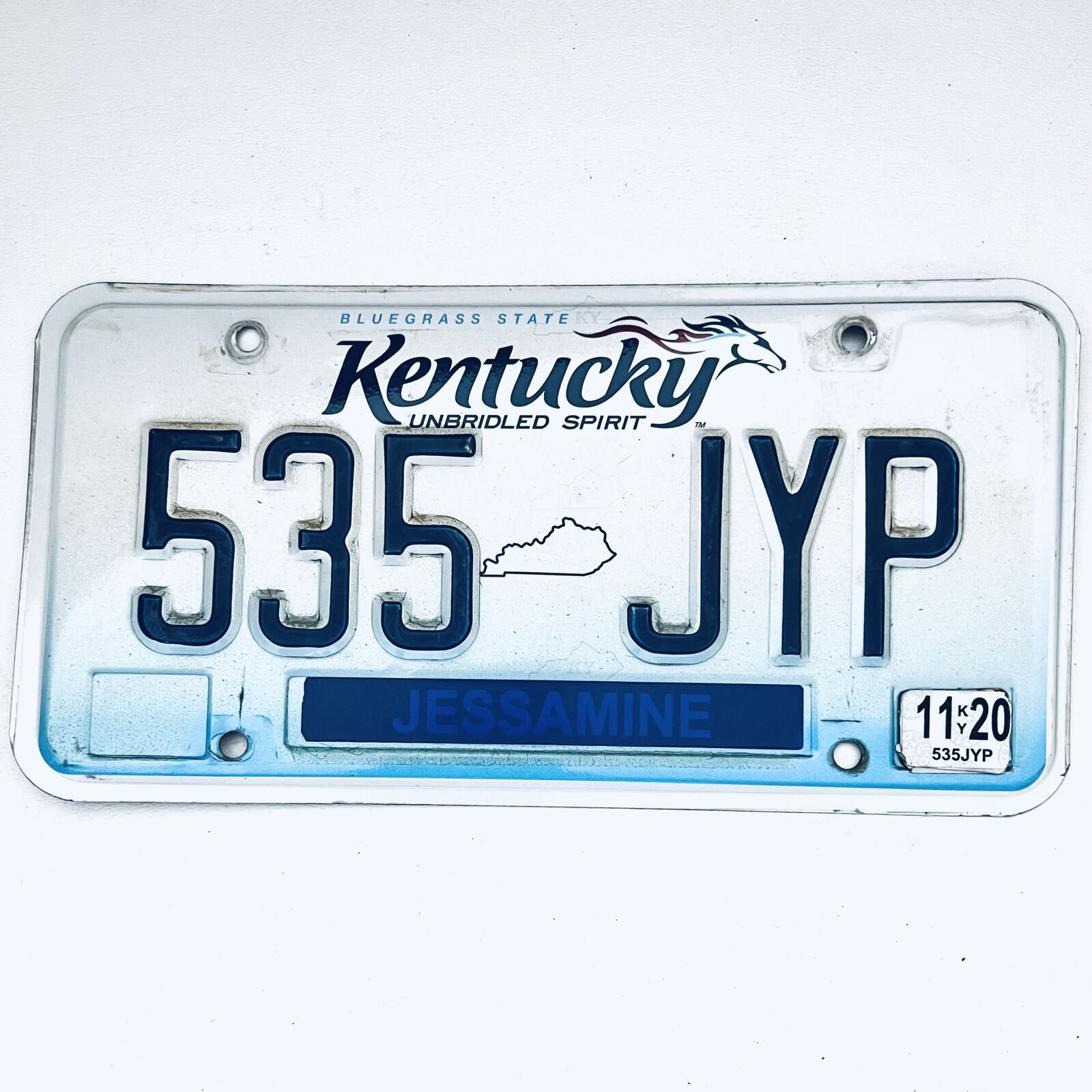 2020 United States Kentucky Jessamine County Passenger License Plate 535 JYP