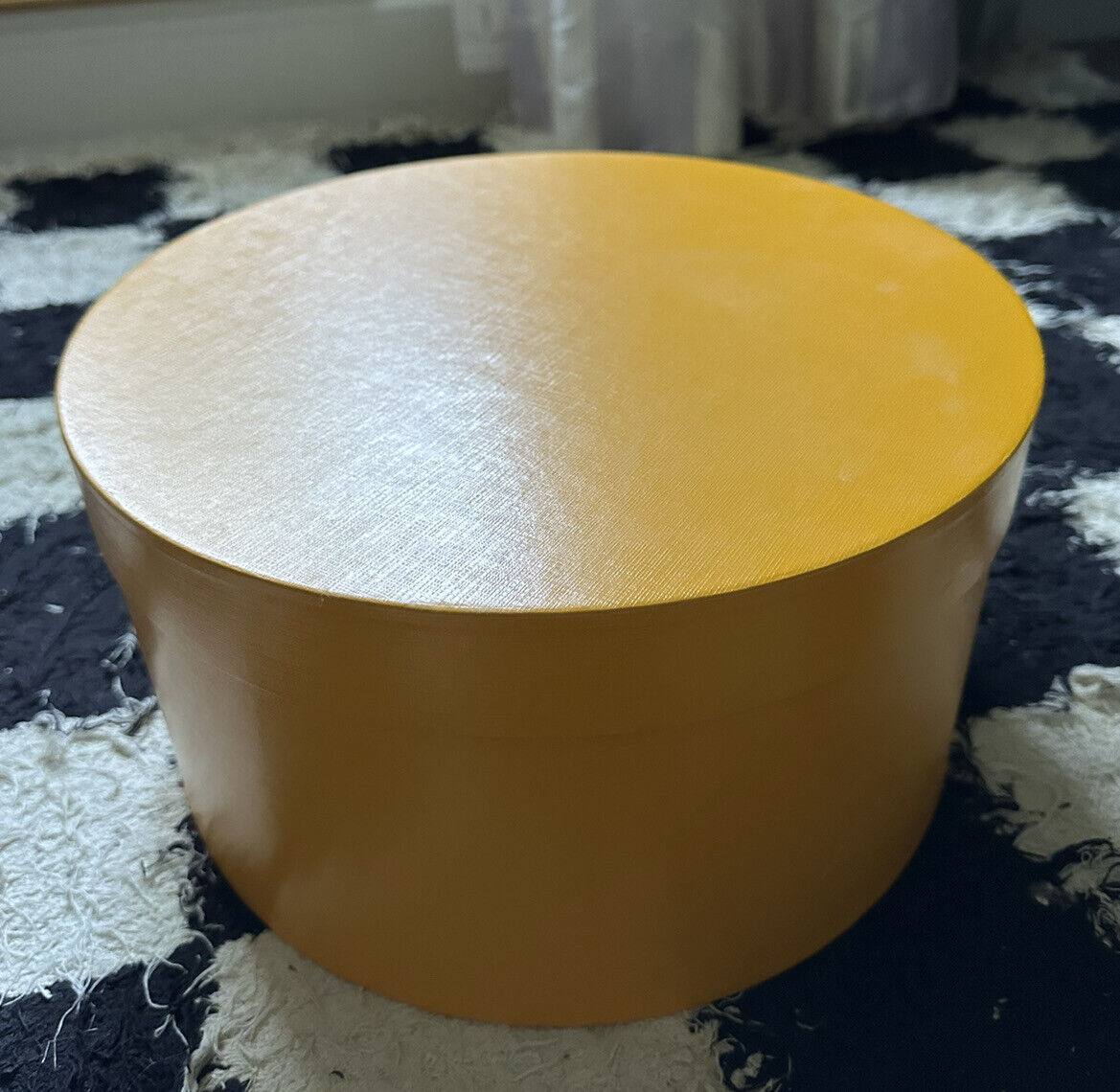 Acqua Di Parma Perfume Empty Round Gift Box Large Yellow 12x7” Paper,  Storage