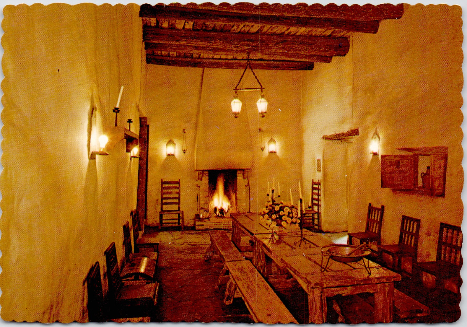 Spanish Governors Palace San Antonio Texas Comedor Dining Room Vintage Postcard