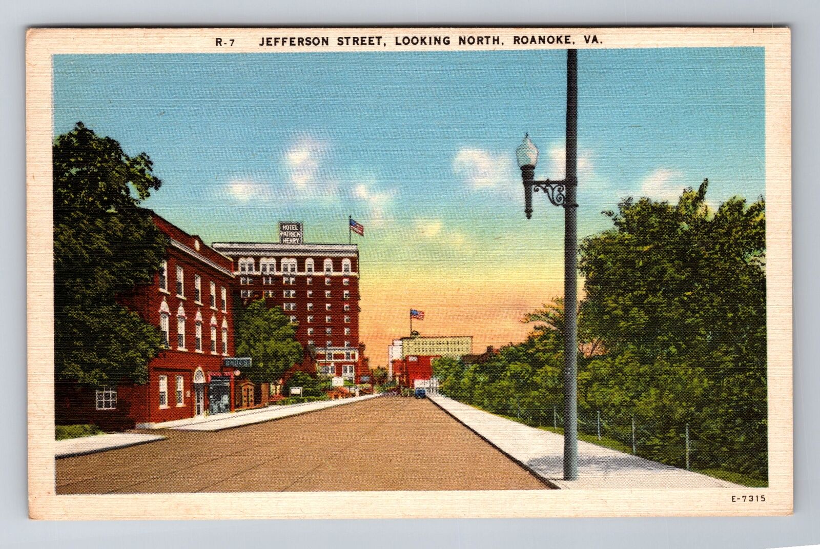 Roanoke VA-Virginia, Jefferson Street Looking North, Antique, Vintage Postcard