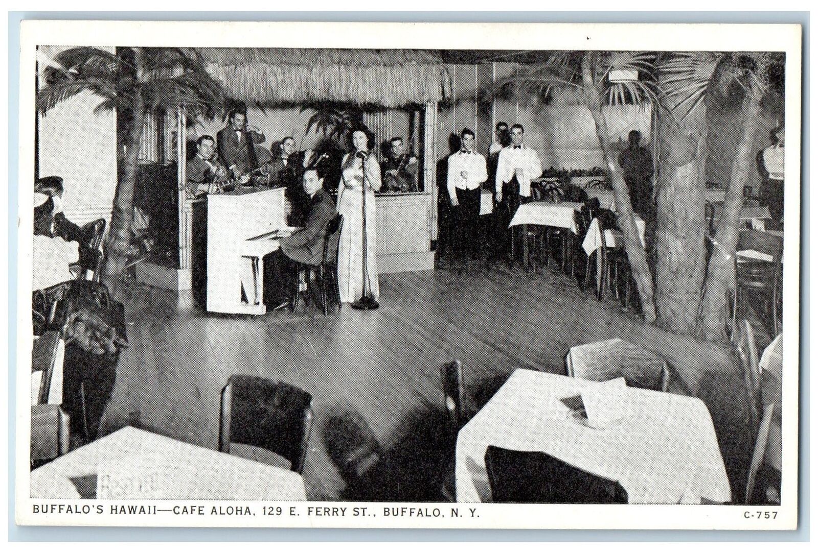 c1960s Buffalo Hawaii's Cafe Aloha Ferry T. Buffalo New York NY People Postcard