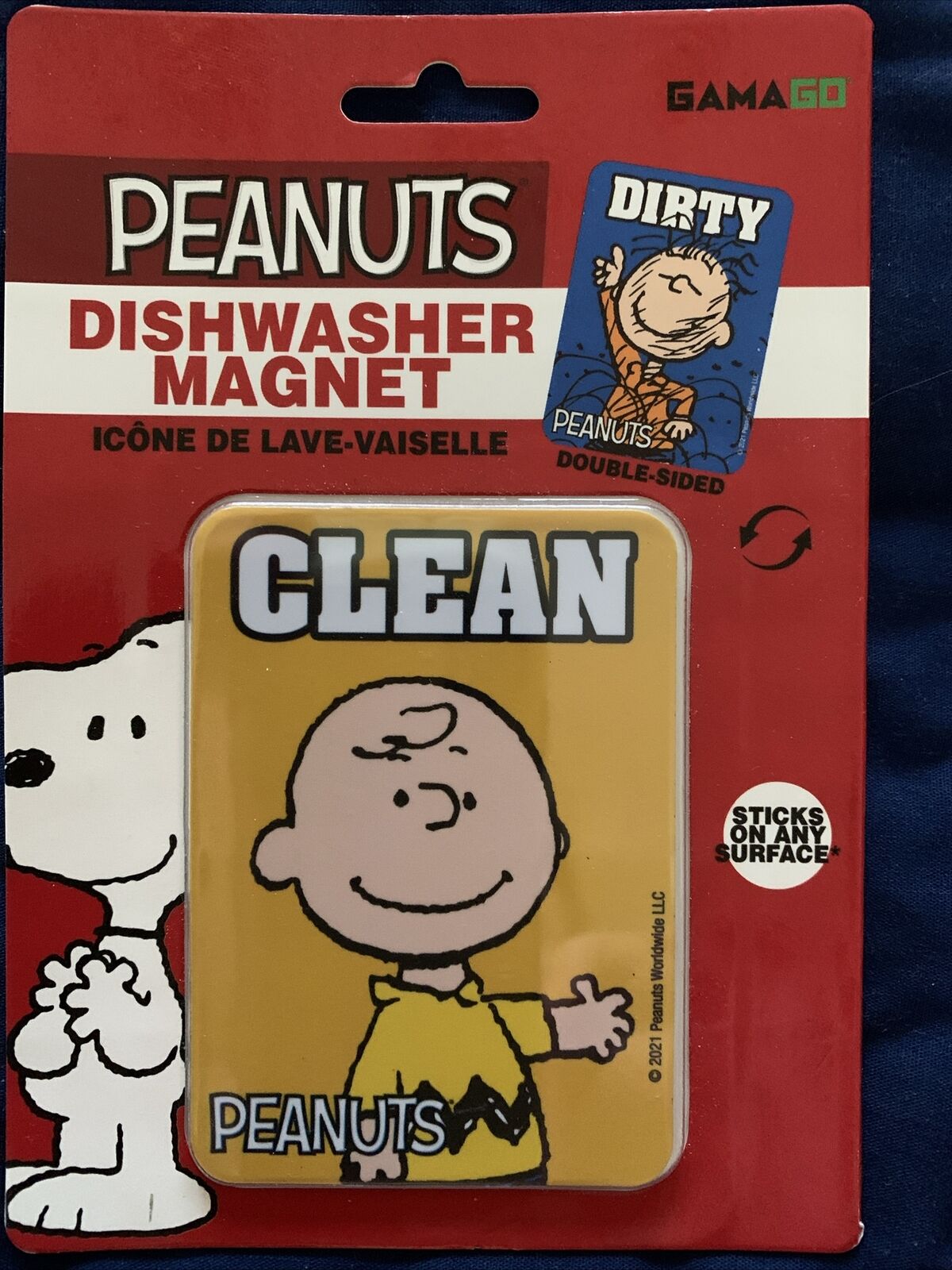 Dishwasher Magnet ~ Peanuts Charlie and Pig Pen ~ Double Sided ~ NEW