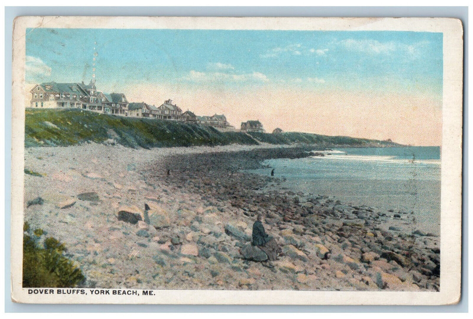 1923 Shore Scene Dover Bluffs York Beach Maine ME Vintage Posted Postcard