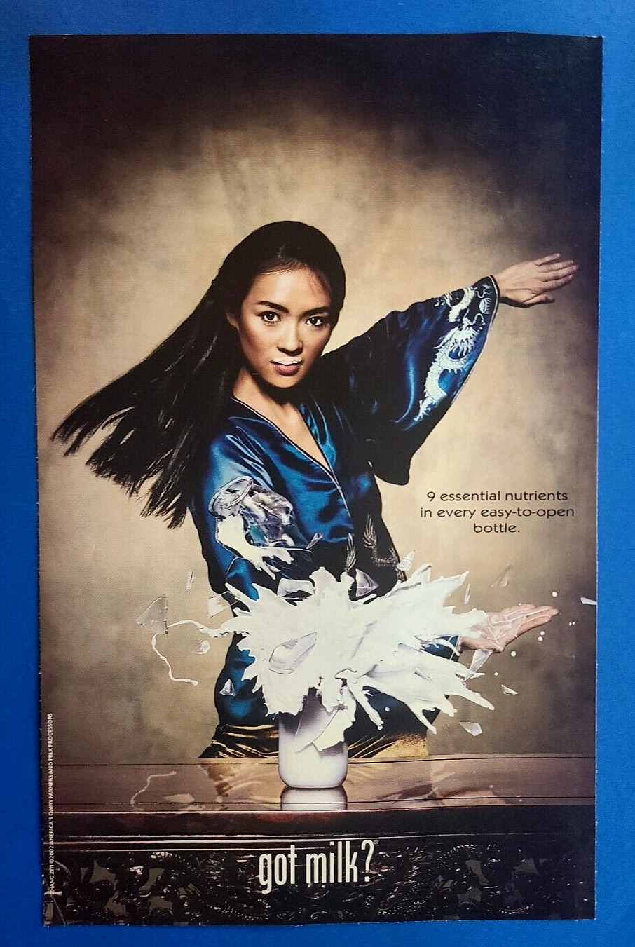 2002 Got Milk? Comic Book Print Ad with Chinese Actress Zhang Ziyi, 6.5 x 10.25