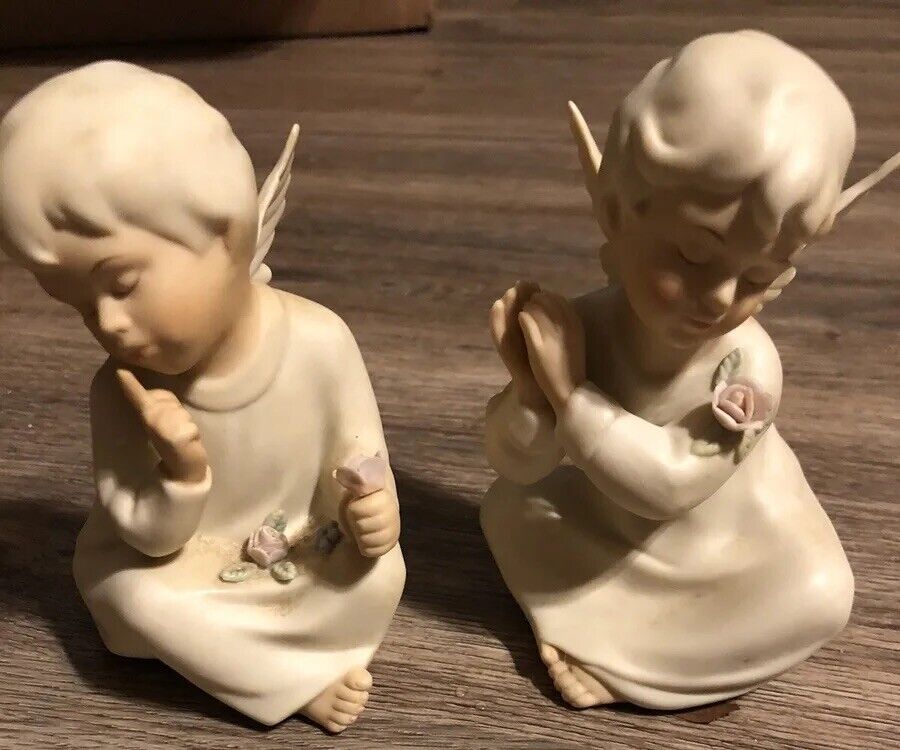 Homeco 1991 Praying Angels Figurines Set of 2