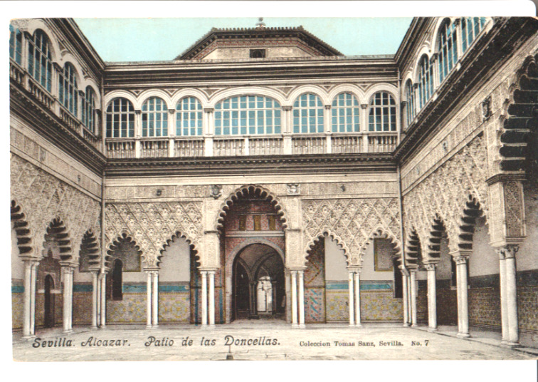 Spain Sevilla Alcazar Patio de las Doncellas Post Card Unposted  Pre 1914 #P4
