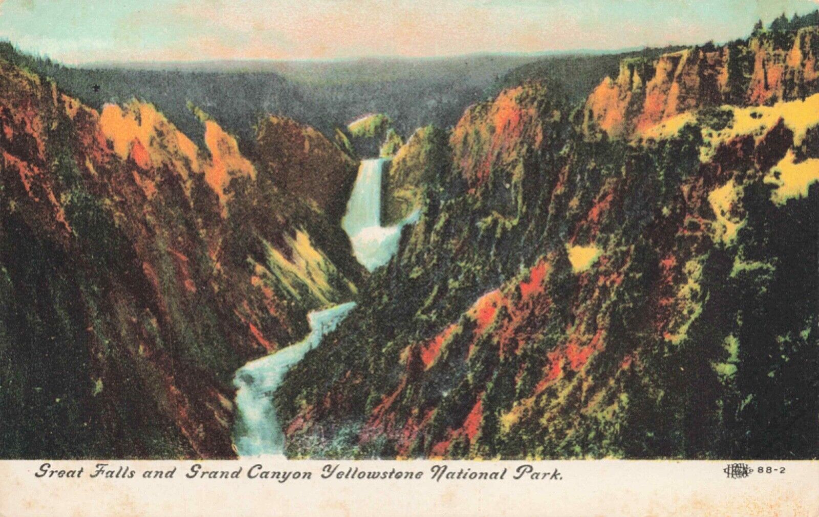 Great Falls & Grand Canyon, Yellowstone Wyoming Vintage PC