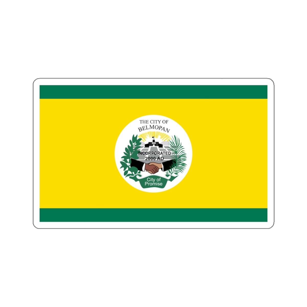 Flag of Belmopan, Belize STICKER Vinyl Die-Cut Decal