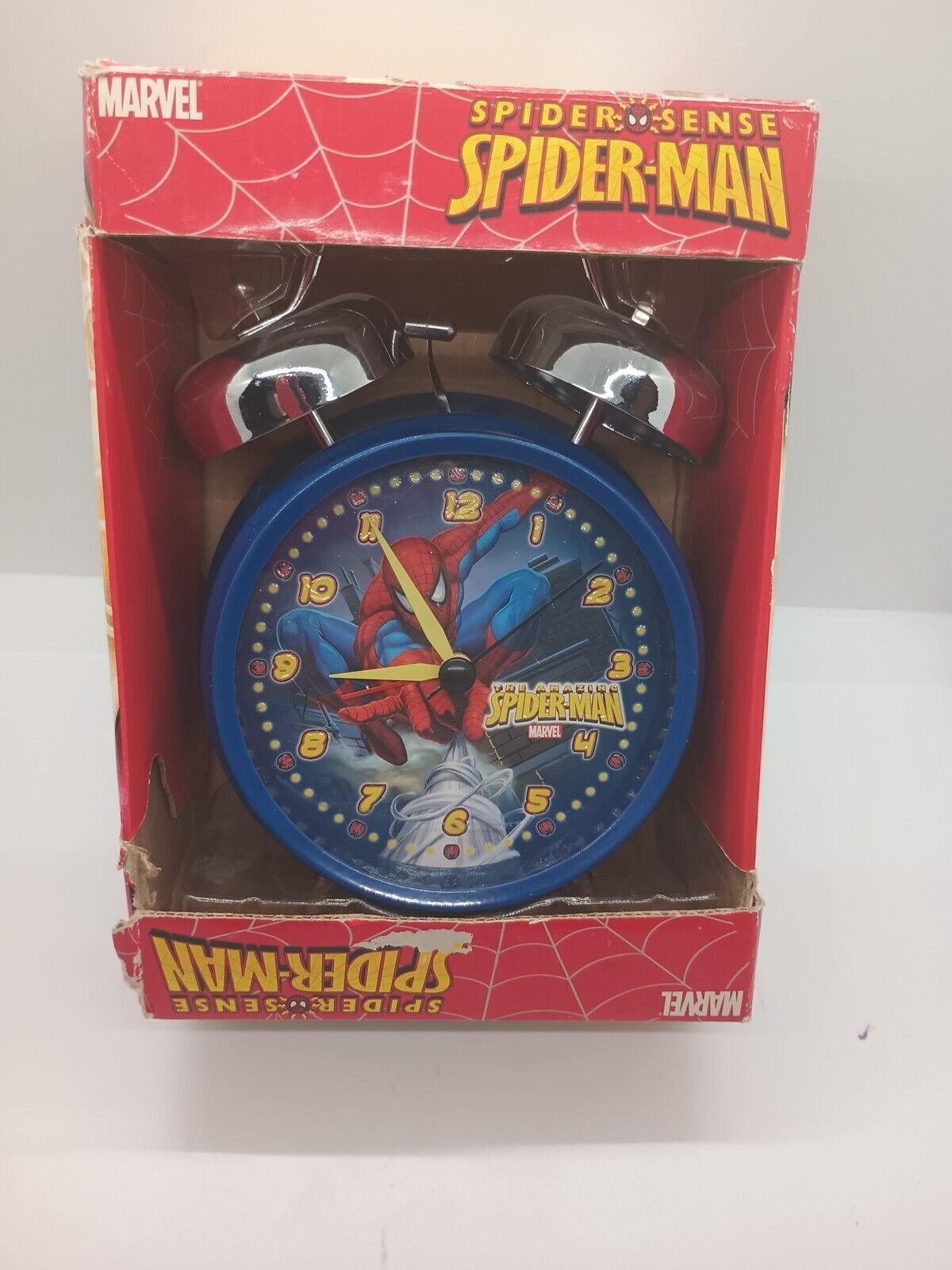 Marvels Spider-Man Quartz Analog Twin Bells Alarm Clock Still In Box