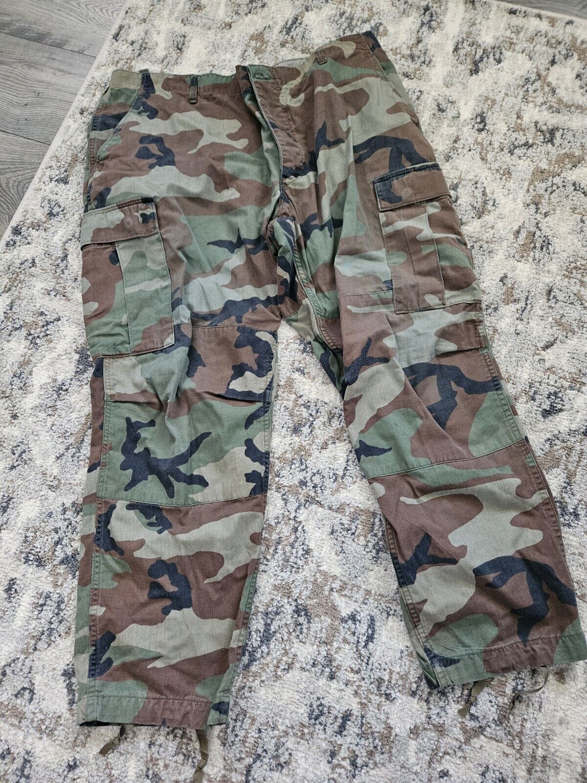 Men\'s XL Short US ARMY Military Woodland Camo Combat Cargo Trousers Pants