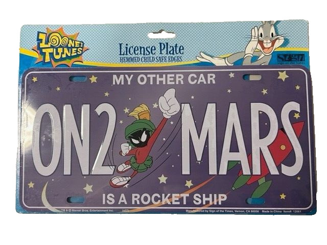 Marvin the Martian ON@ MARS Metal License Plate NEW rare HTF Looney Tunes