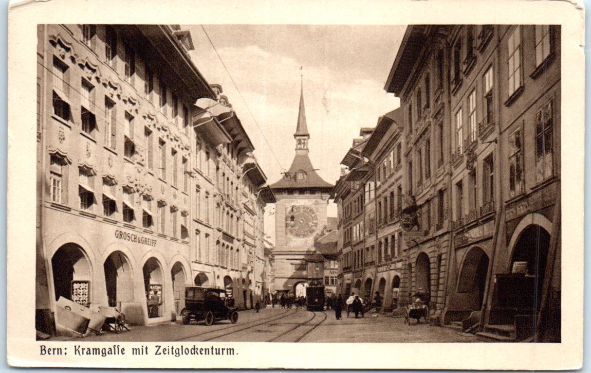 Postcard - Kramgasse with Clock Tower, Bern, Switzerland