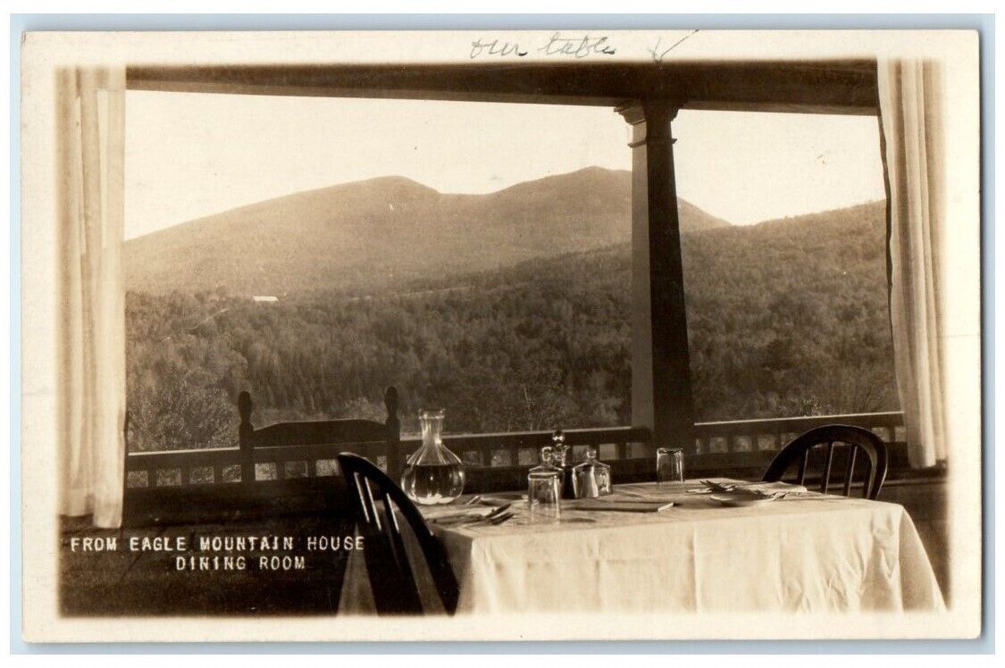 c1920\'s Eagle Mountain House Dining Room View Jackson NH RPPC Photo Postcard