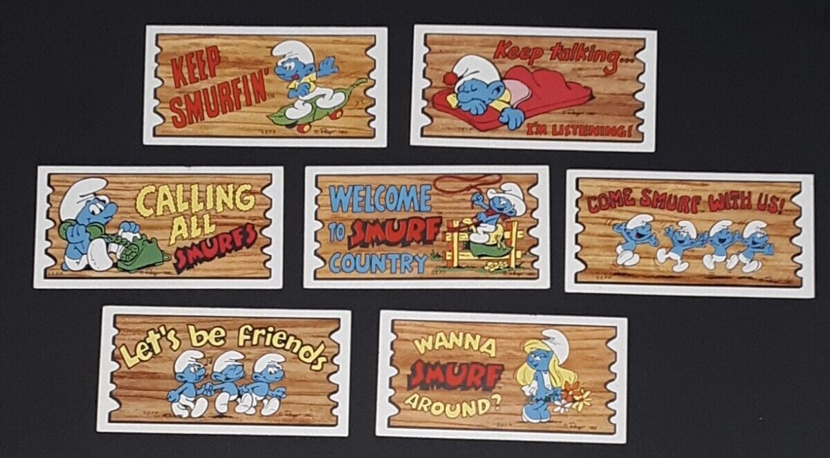 SMURF Supercards 2.5x5in Topps (1982) lot of 7 