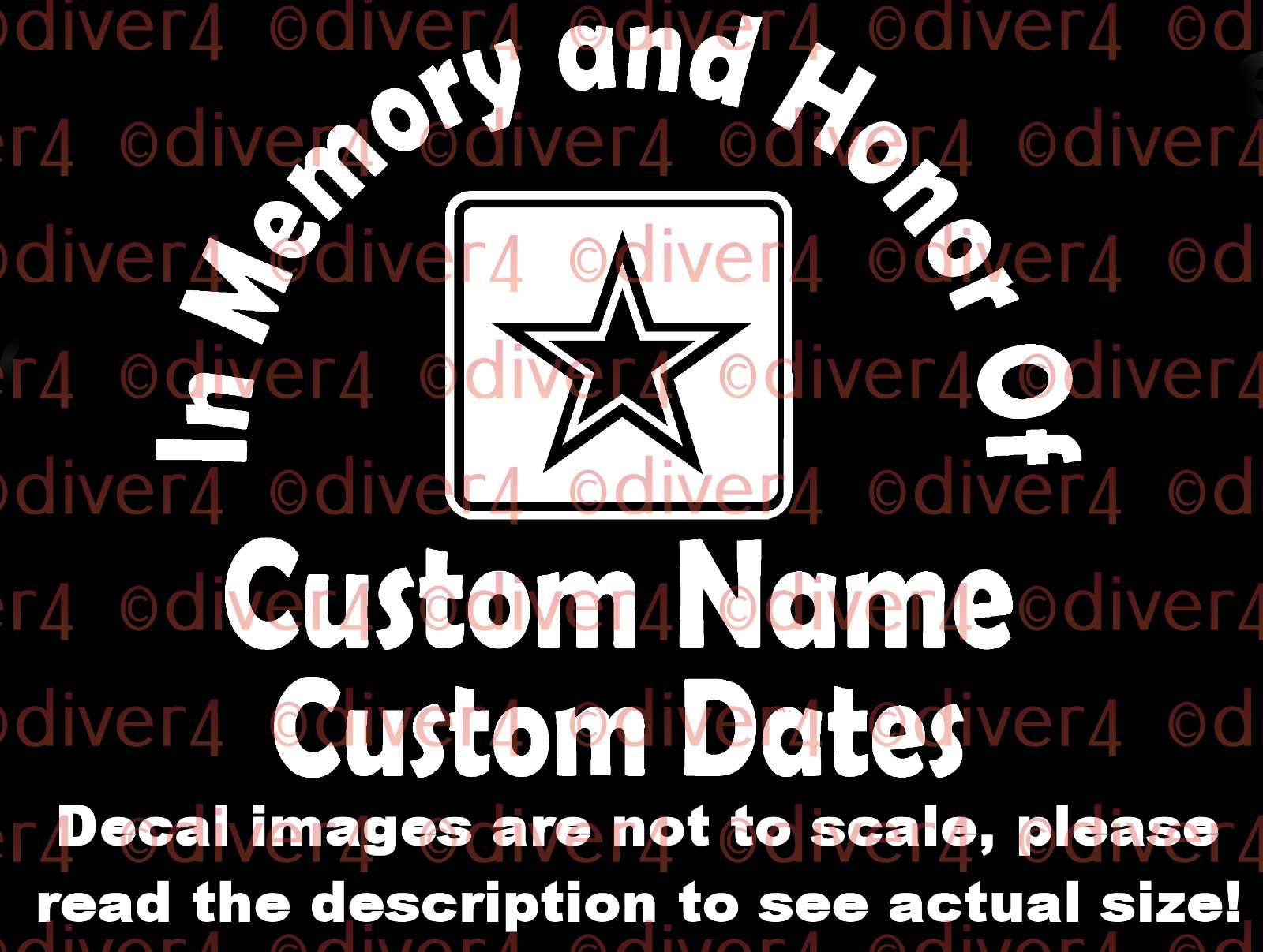 Custom US Army In Memory and Honor Of Memorial With Army Logo Decal USA Made