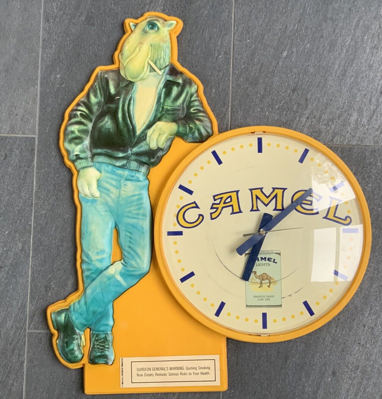 Vintage Camel Cigarette Clock Works VGC Large 24”x 18”
